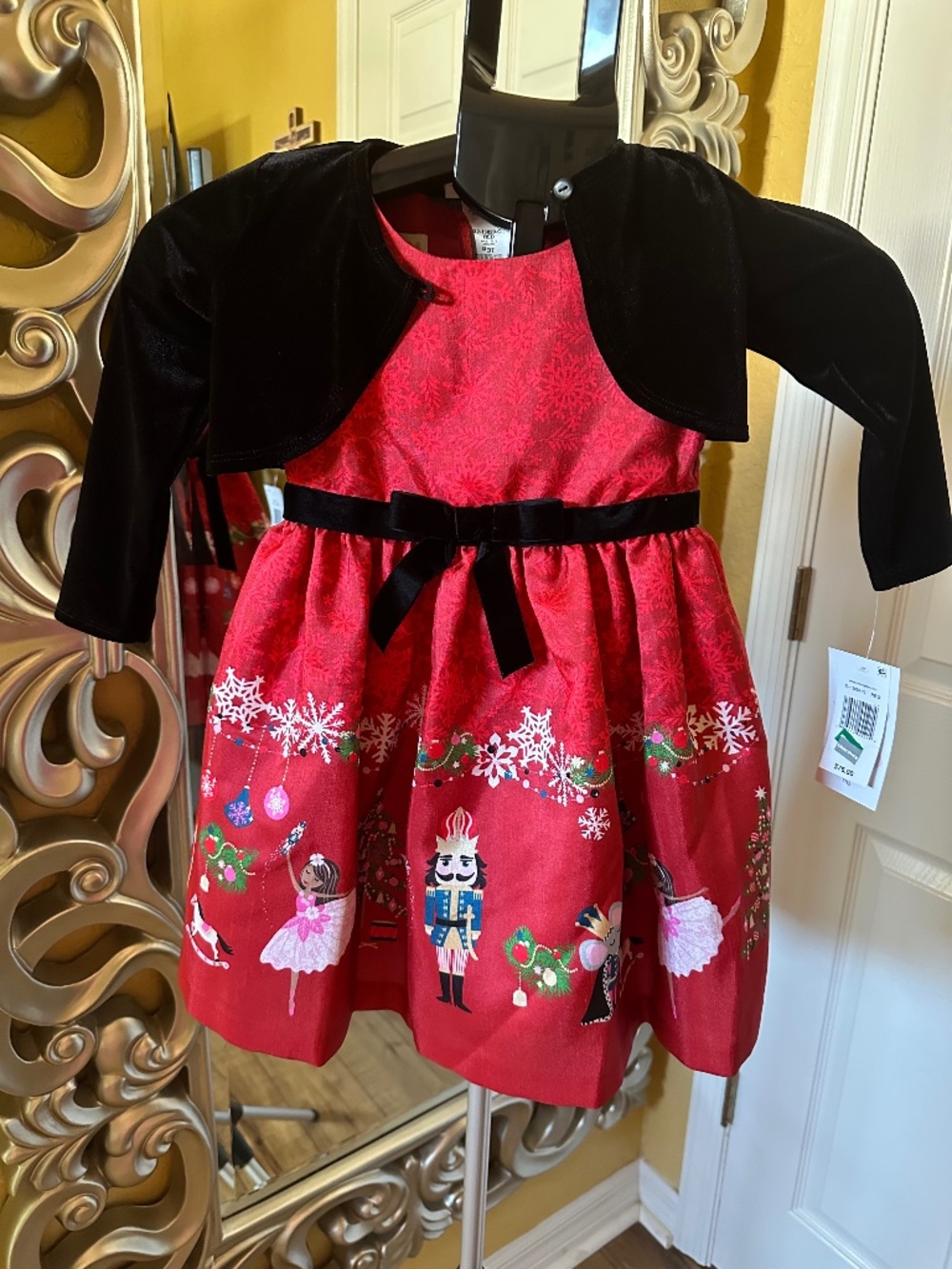 Black & White Nutcracker Holiday Dress with Bolero